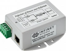 Indoor DC/DC injector for CPE units with integrated lightning protection IDU-CPE-DC