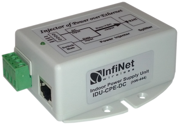 Indoor DC/DC injector for CPE units with integrated lightning protection IDU-CPE-DC
